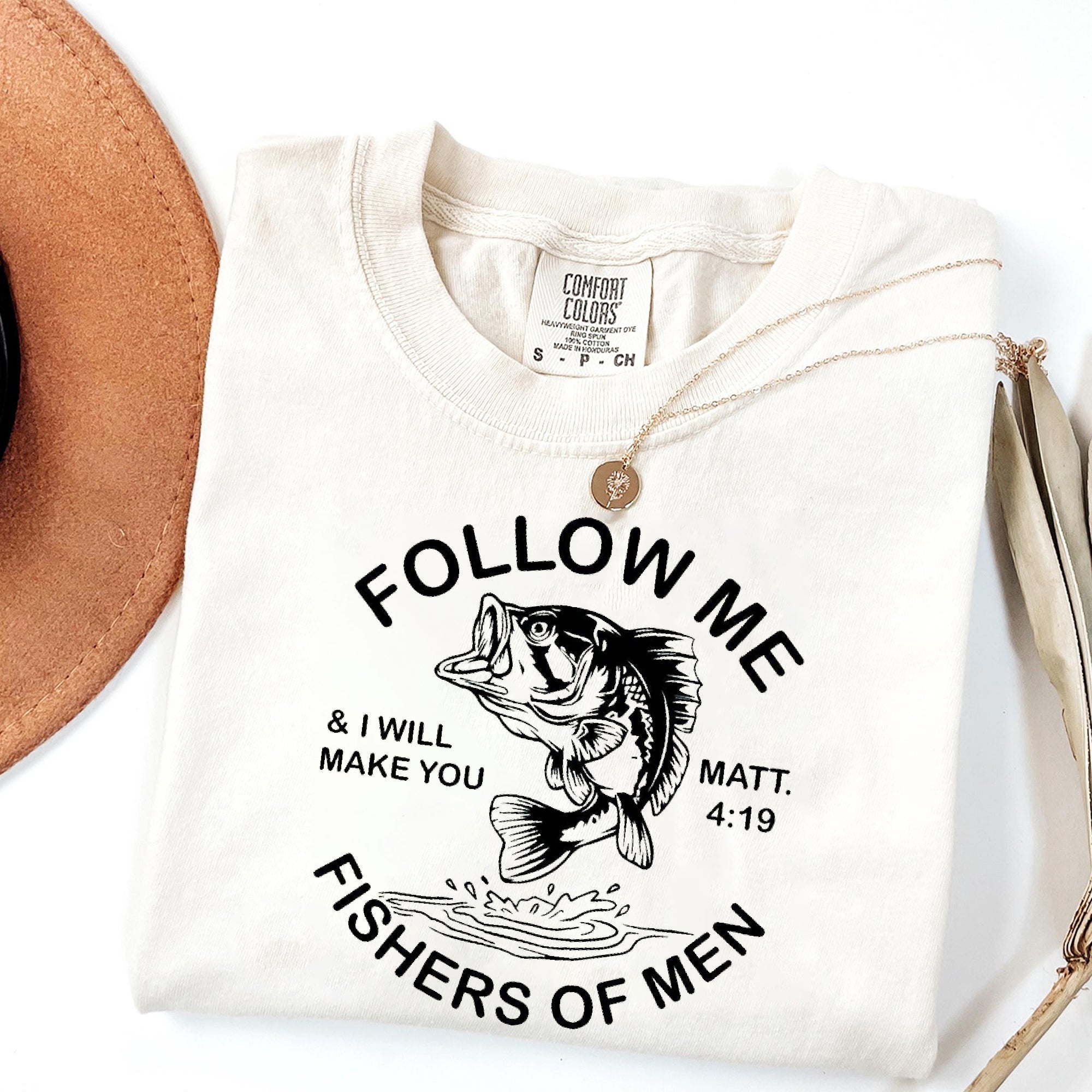 Follow Me Shirt, Fisher of Men Shirt, Fathers Day Gift Tee,Christian Dad Shirt, Bible verse Shirt, Gift for Christian, Vintage Men's Shirt